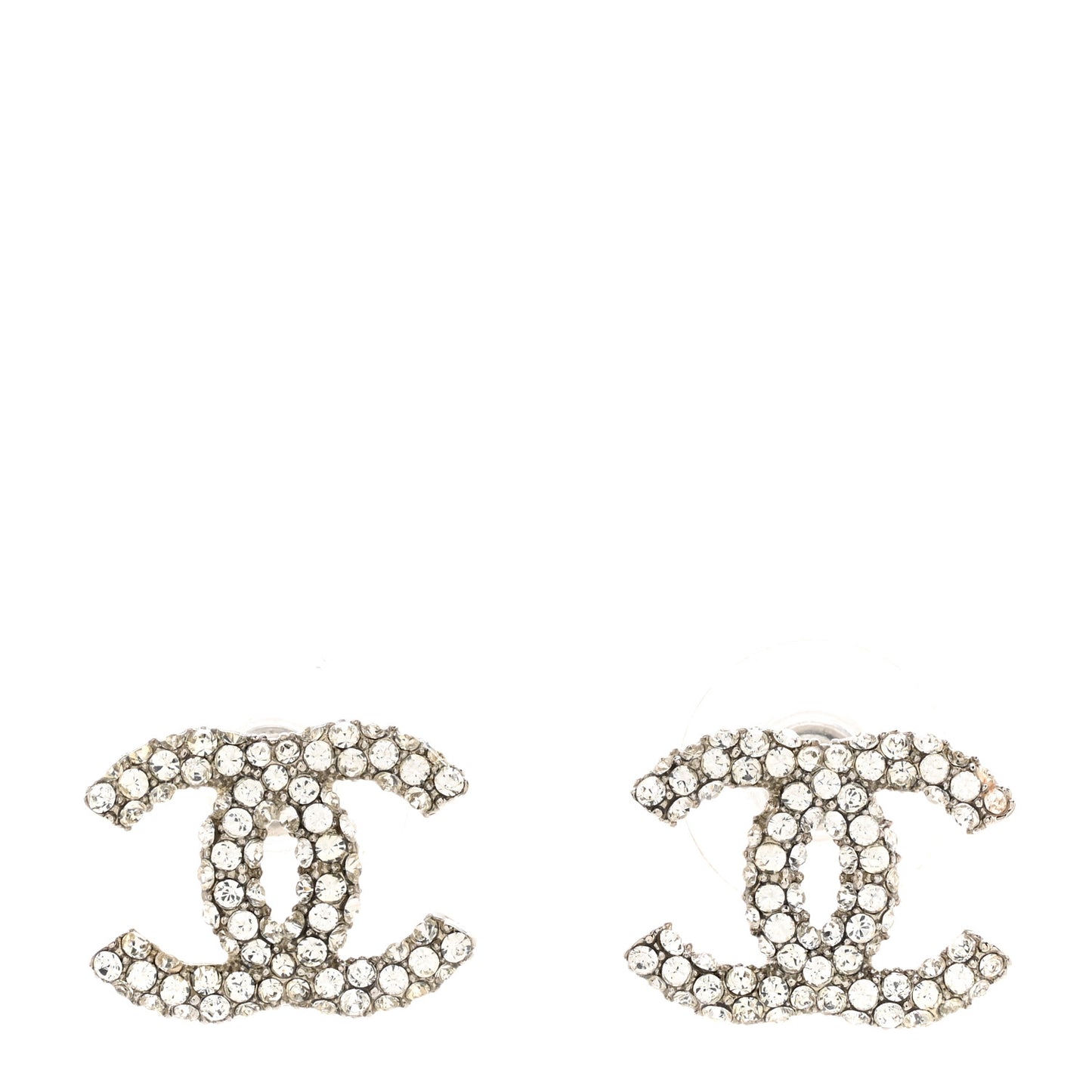 Crystal CC Earrings Silver