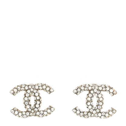 Chanel Crystal CC Earrings Silver 1 of 5