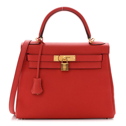 Hermes Togo Kelly Retourne 28 Rouge Casaque 1 of 14