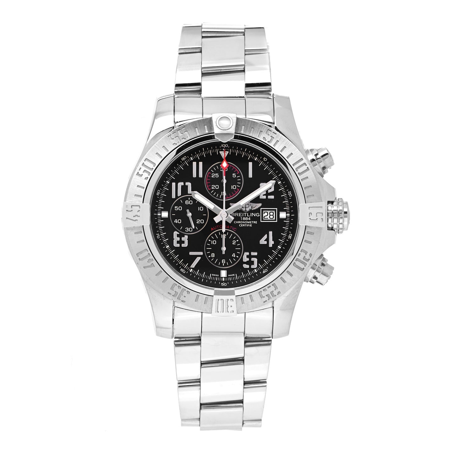 Stainless Steel 48mm Super Avenger II Automatic Watch Volcano Black A13371