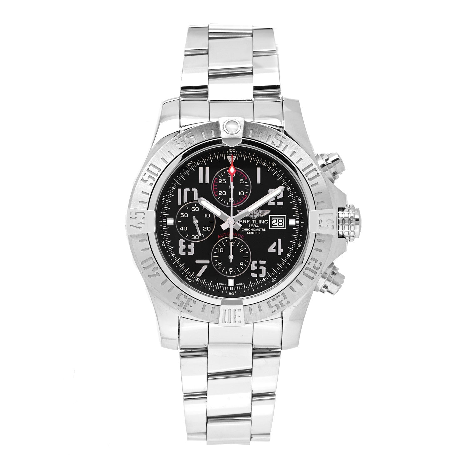 Breitling Stainless Steel 48mm Super Avenger II Automatic Watch Volcano Black A13371 1 of 5