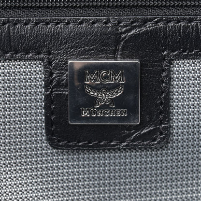 MCM Calfskin Crocodile Embossed Medium Luxus Backpack Black 6 of 13