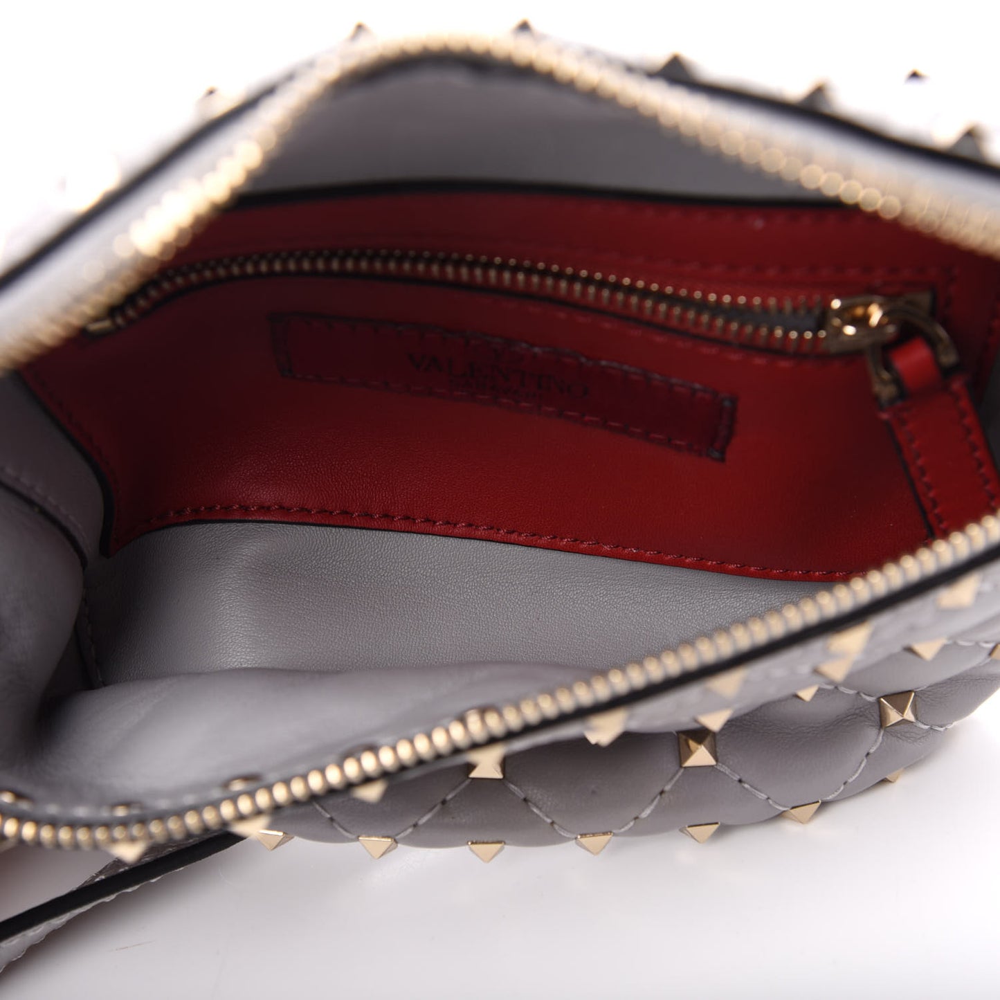 Nappa Rockstud Spike Belt Bag 95 Pastel Grey