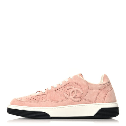 Chanel Suede Womens CC Sneakers 36 Pink 1 of 8