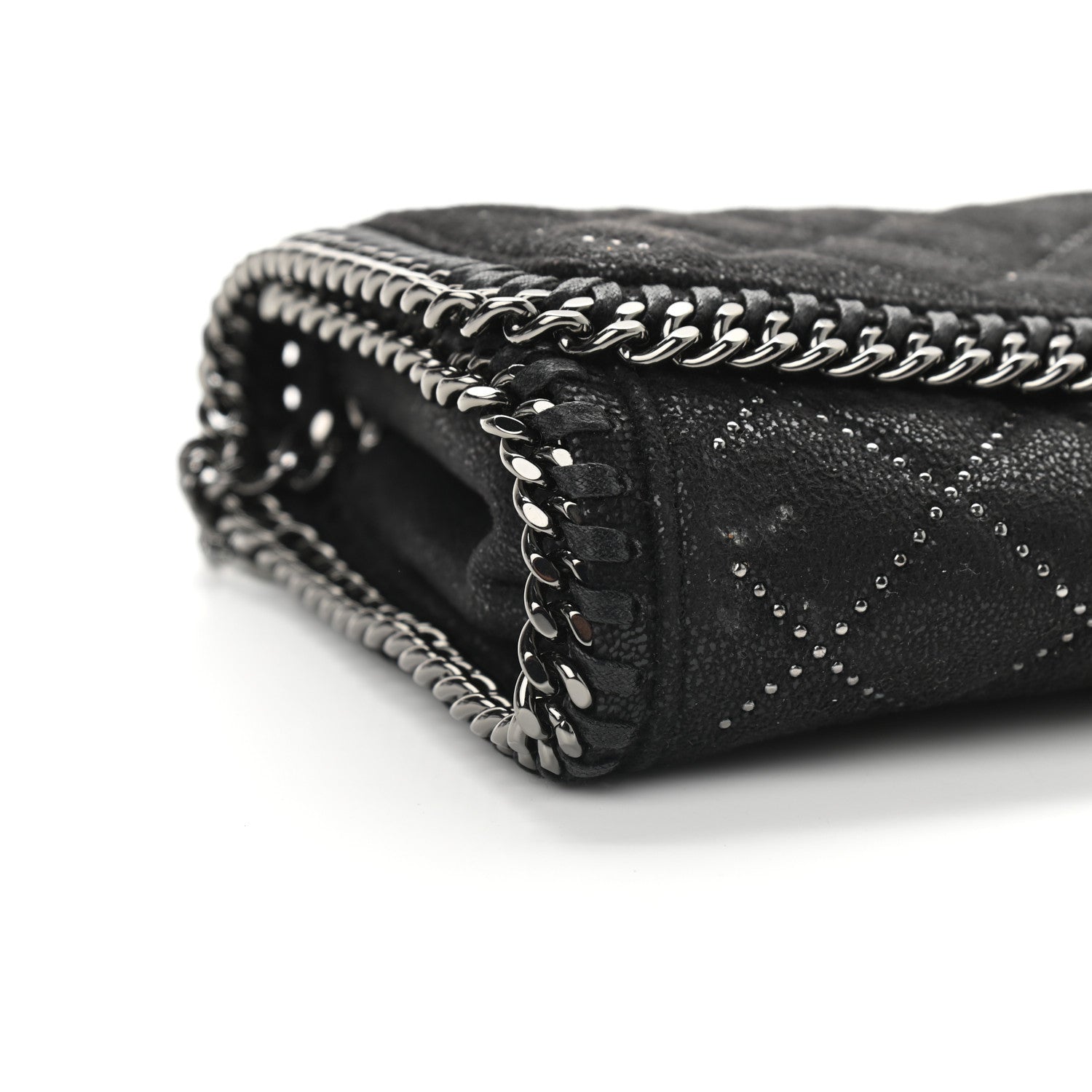 Stella McCartney Shaggy Deer Quilted Studded Falabella Crossbody Black 10 of 11