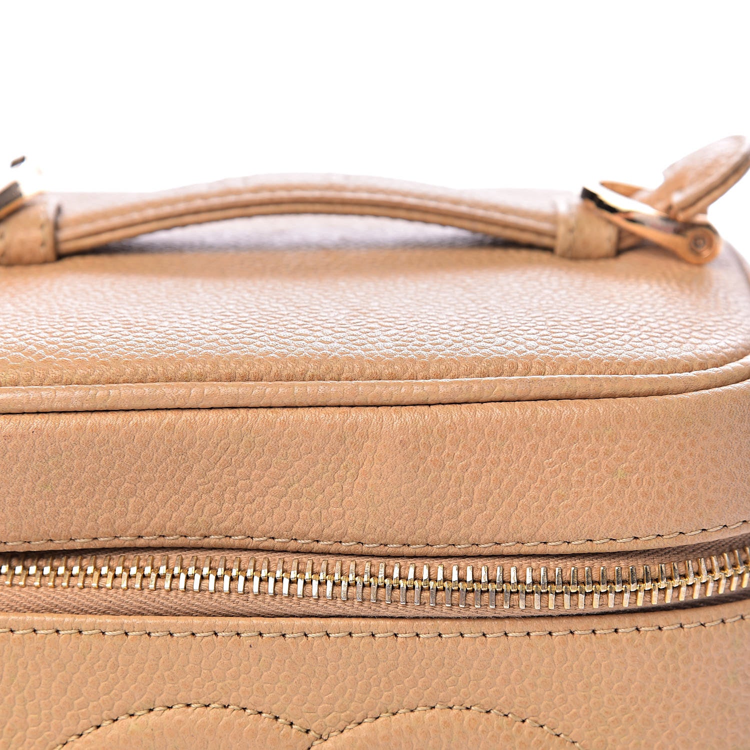 Chanel Caviar Cosmetic Vanity Bag Beige 10 of 12