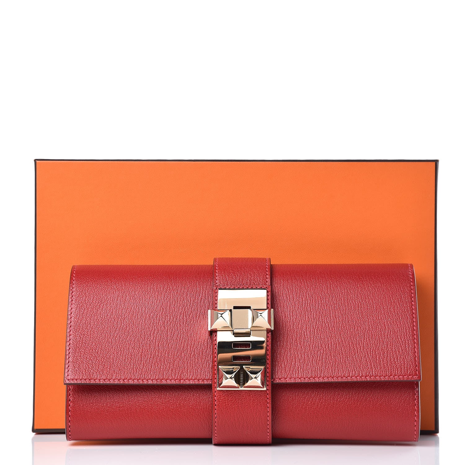 Hermes Chevre Mysore Medor 23 Clutch Rouge Casaque 11 of 11