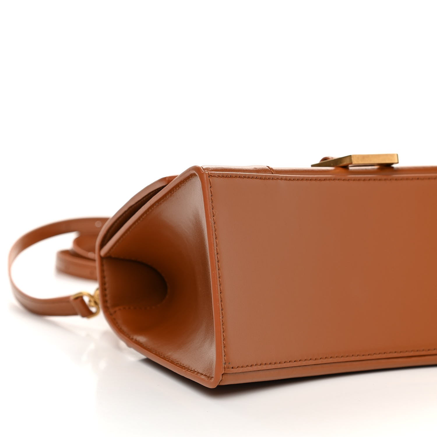 Balenciaga Shiny Box Calfskin Small Hourglass Top Handle Bag Camel 9 of 12
