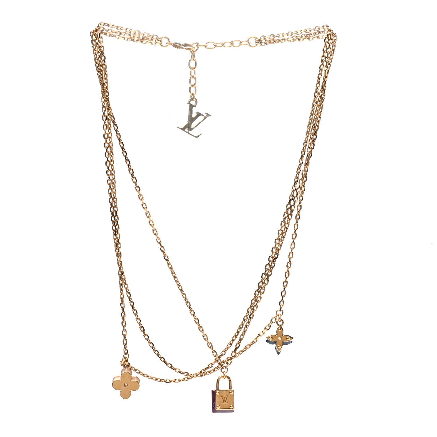 Louis Vuitton Sweet Charms Tiered Necklace Gold 3 of 6