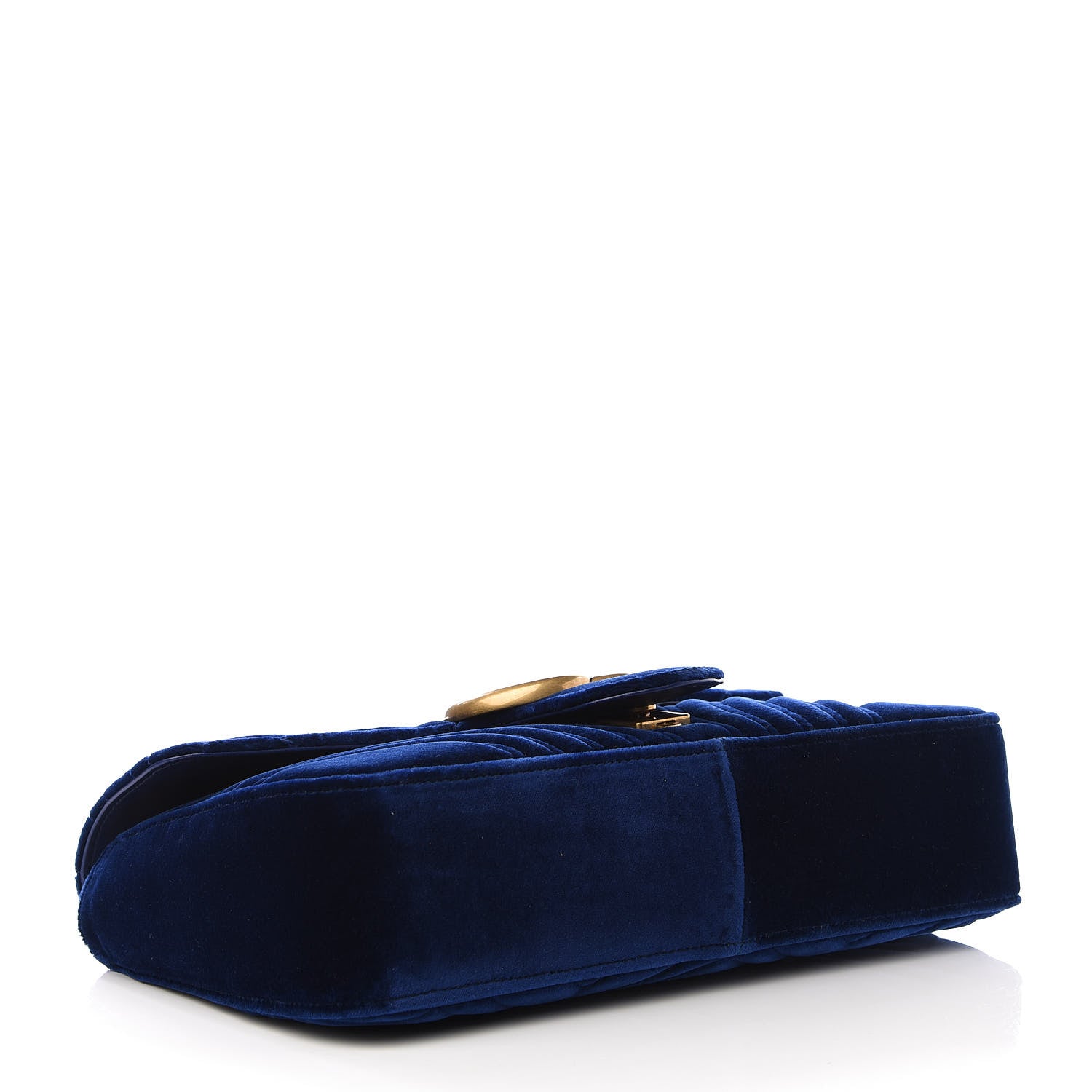 Gucci Velvet Matelasse Medium GG Marmont Shoulder Bag Cobalt Blue 3 of 8