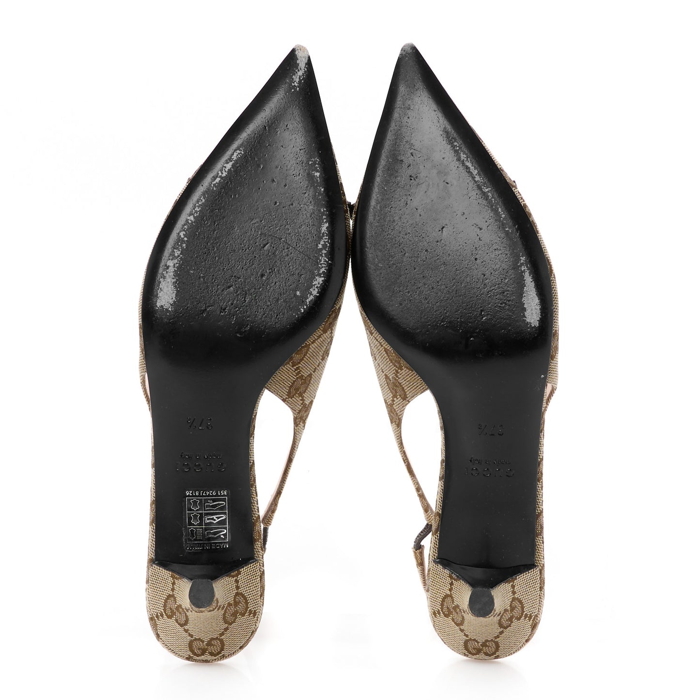 Monogram Horsebit 35mm Slingback Pumps 39 Beige Ebony Cocoa 37.5 Beige Ebony Cocoa