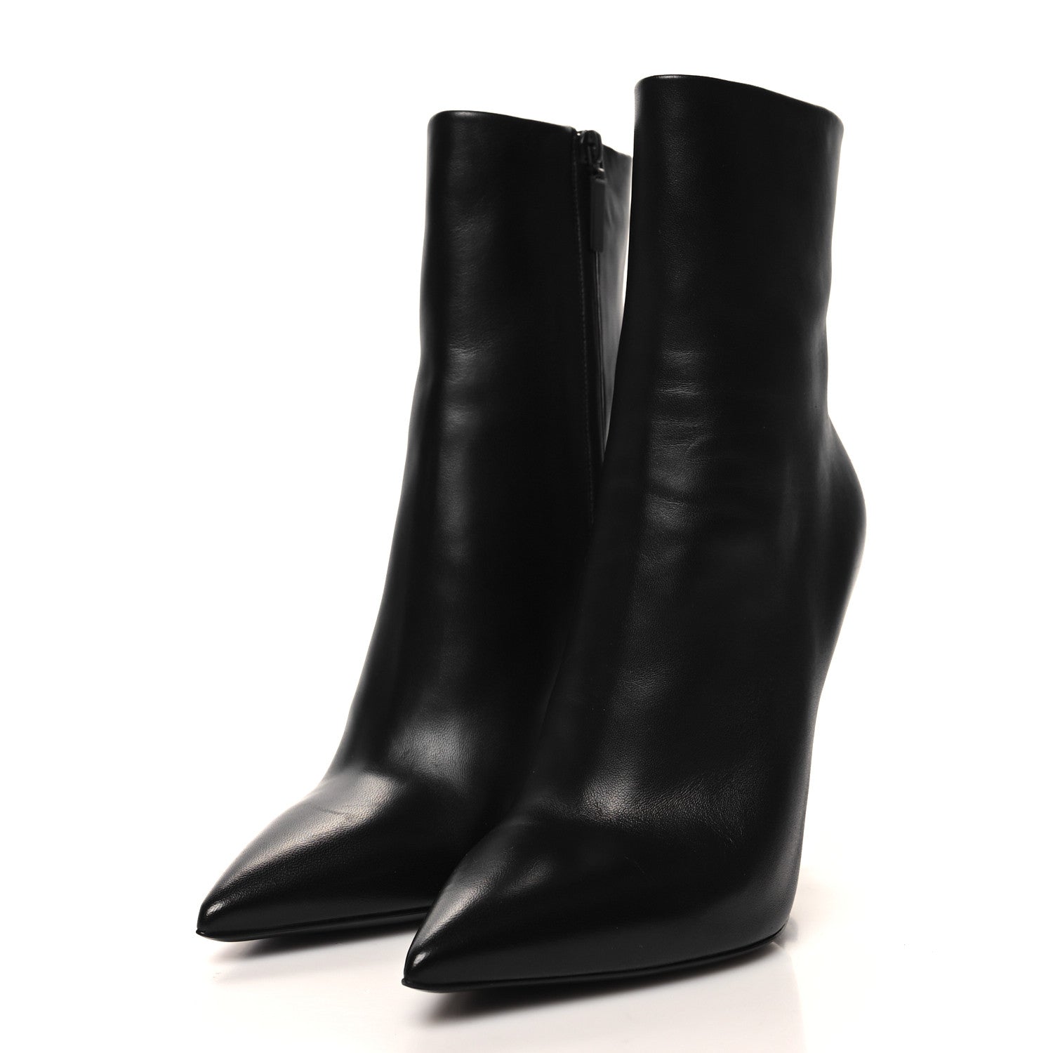 Saint Laurent Calfskin Opyum Ankle Boots 38.5 Black 3 of 8