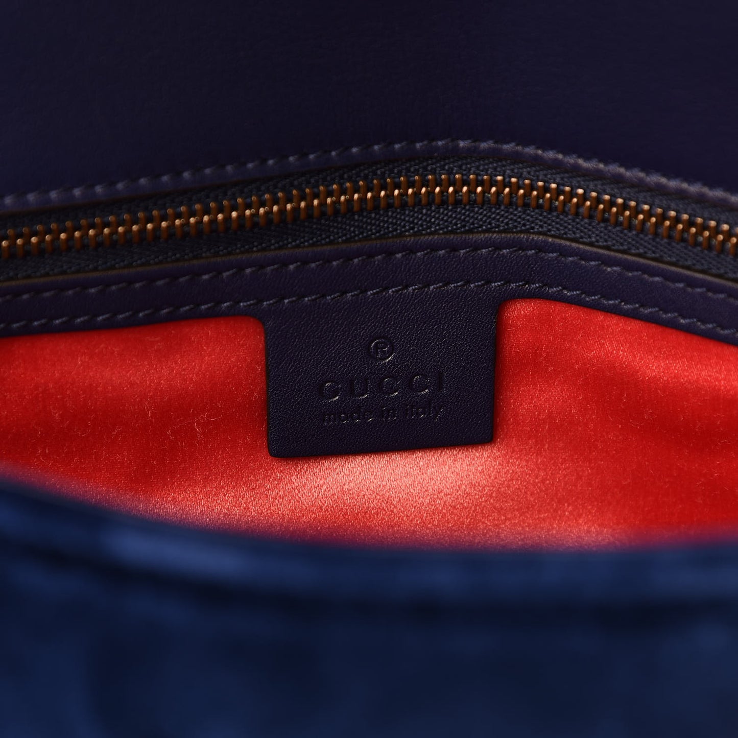 Velvet Matelasse Medium GG Marmont Shoulder Bag Cobalt Blue