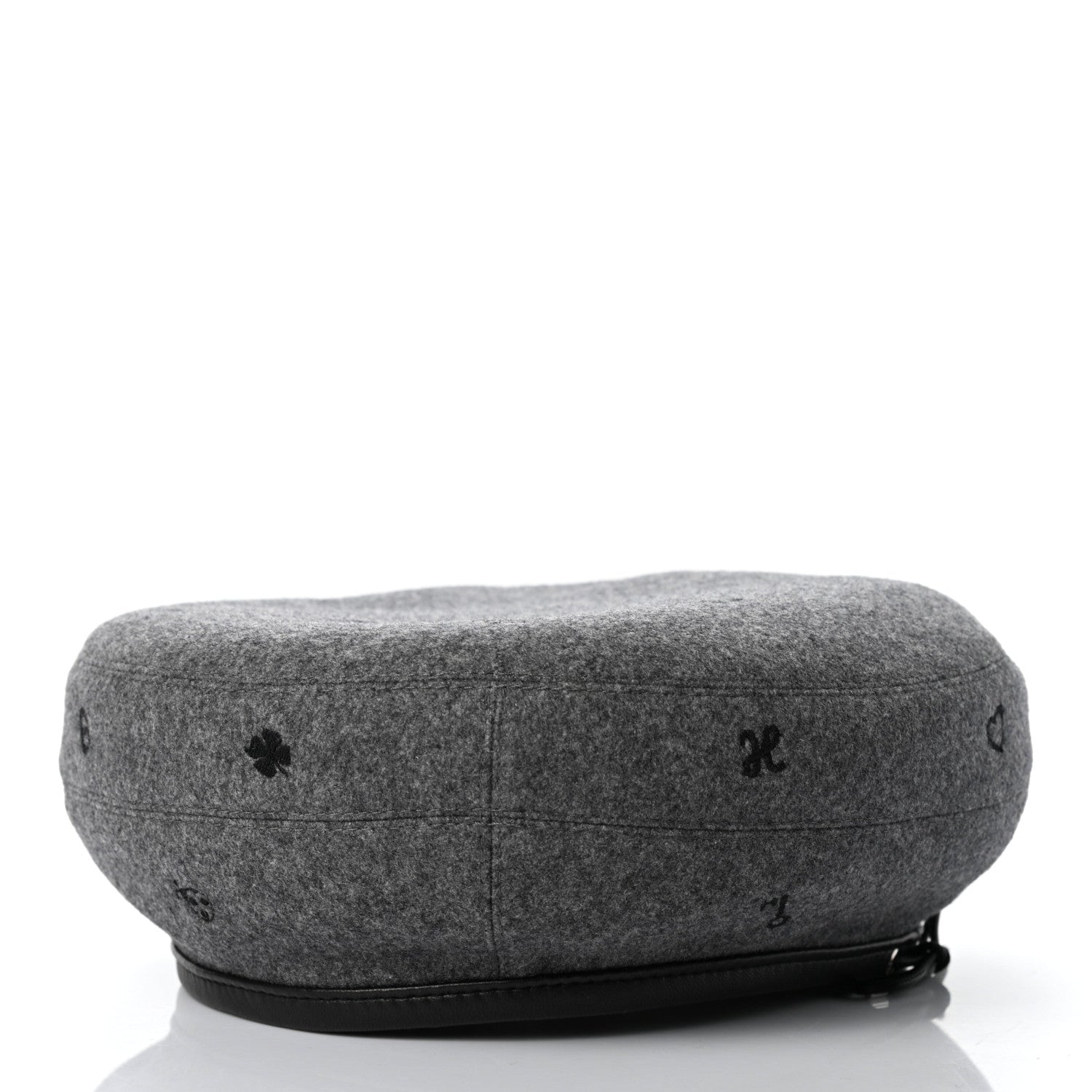 Hermes Cashmere Lambskin Saint-Honore Charms Beret 57 Charbon 5 of 8