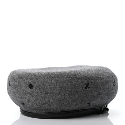 Hermes Cashmere Lambskin Saint-Honore Charms Beret 57 Charbon 5 of 8