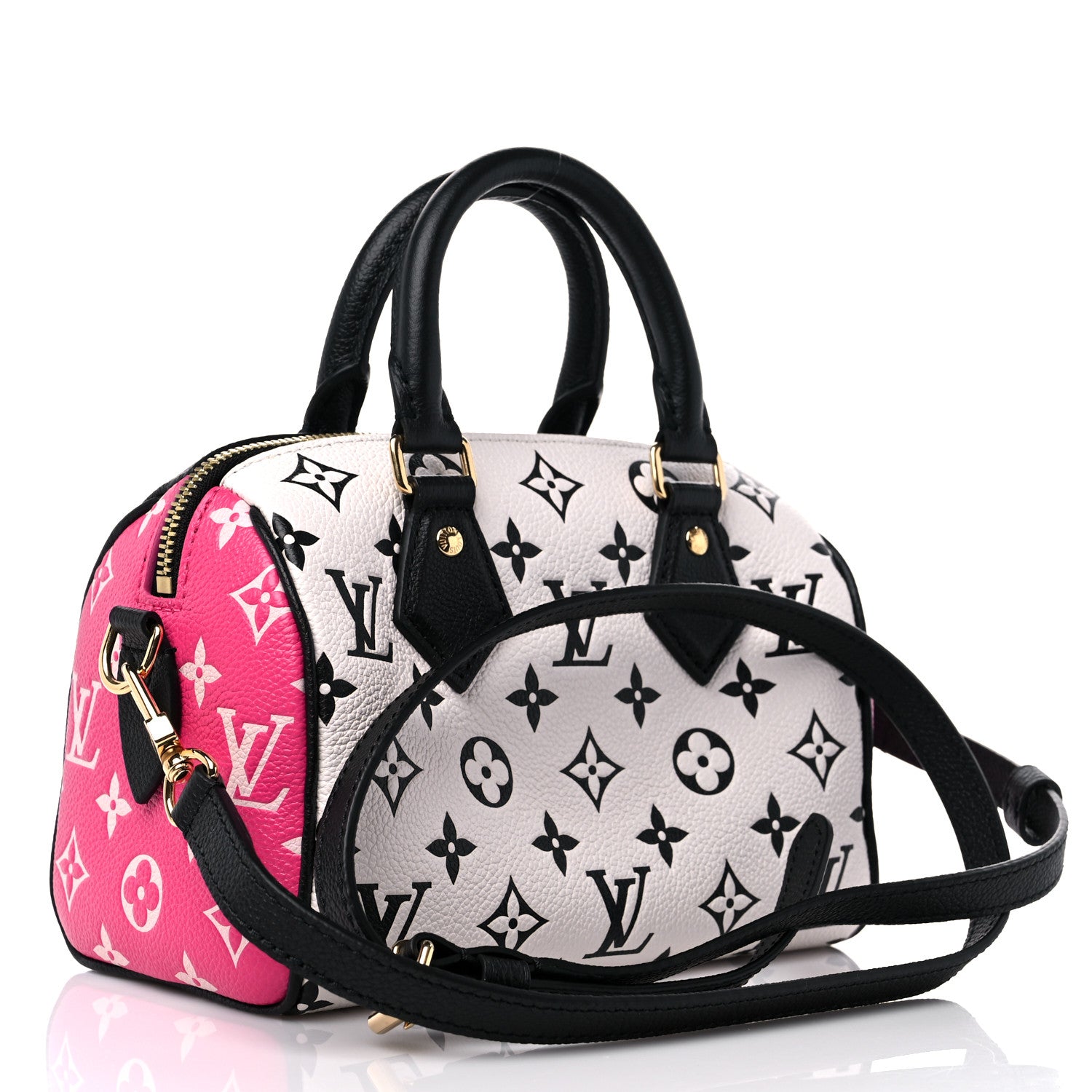 Louis Vuitton Empreinte Monogram Spring in the City Speedy Bandouliere 20 Black White Pink 3 of 9