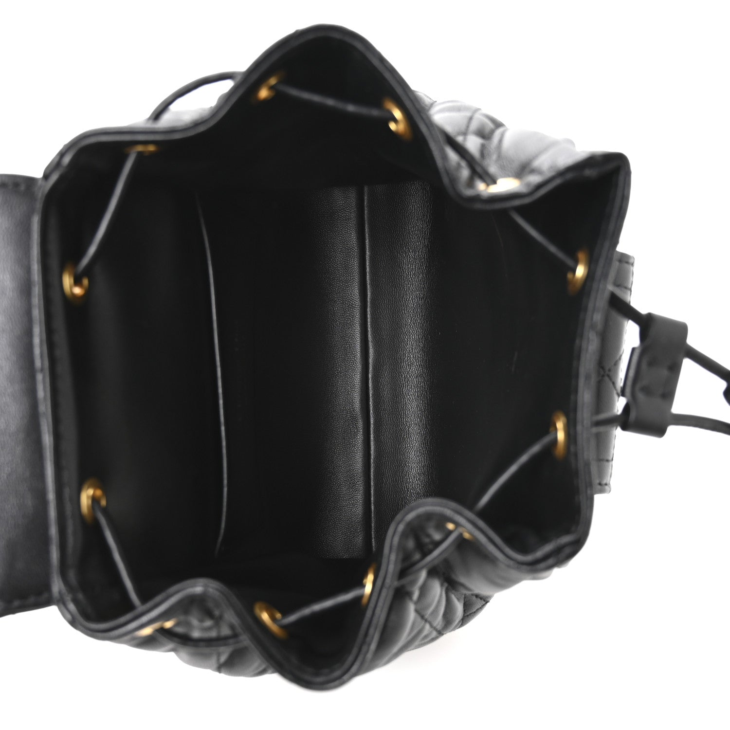 Christian Dior Lambskin Macrocannage Small Caro Backpack Black 5 of 10