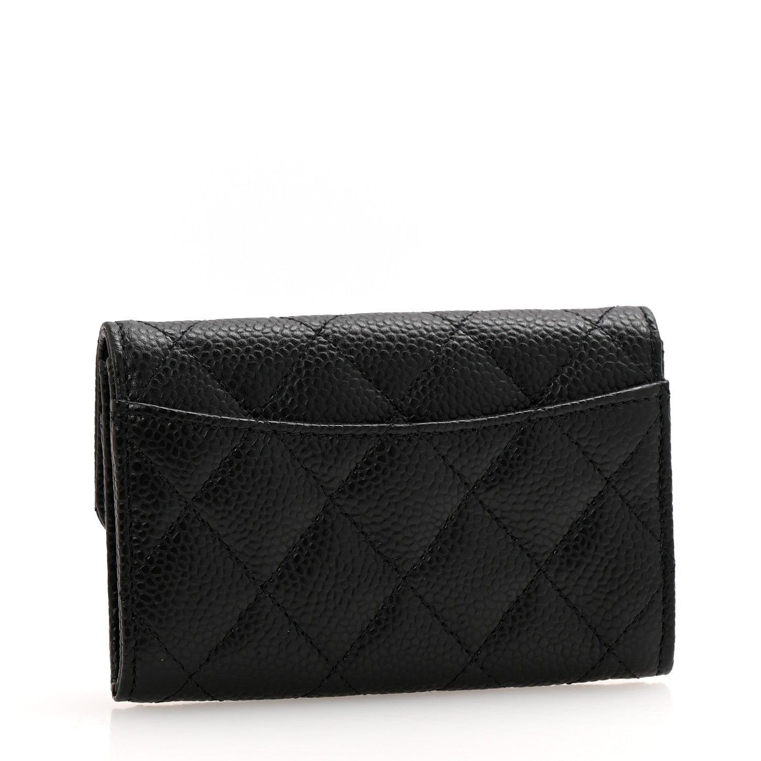 Chanel Caviar Quilted Flap Card Holder Wallet Black 3 of 8