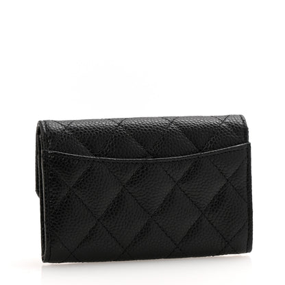 Chanel Caviar Quilted Flap Card Holder Wallet Black 3 of 8