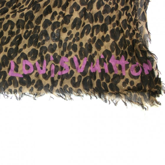 Louis Vuitton Cashmere Silk Leopard Etole 4 of 6