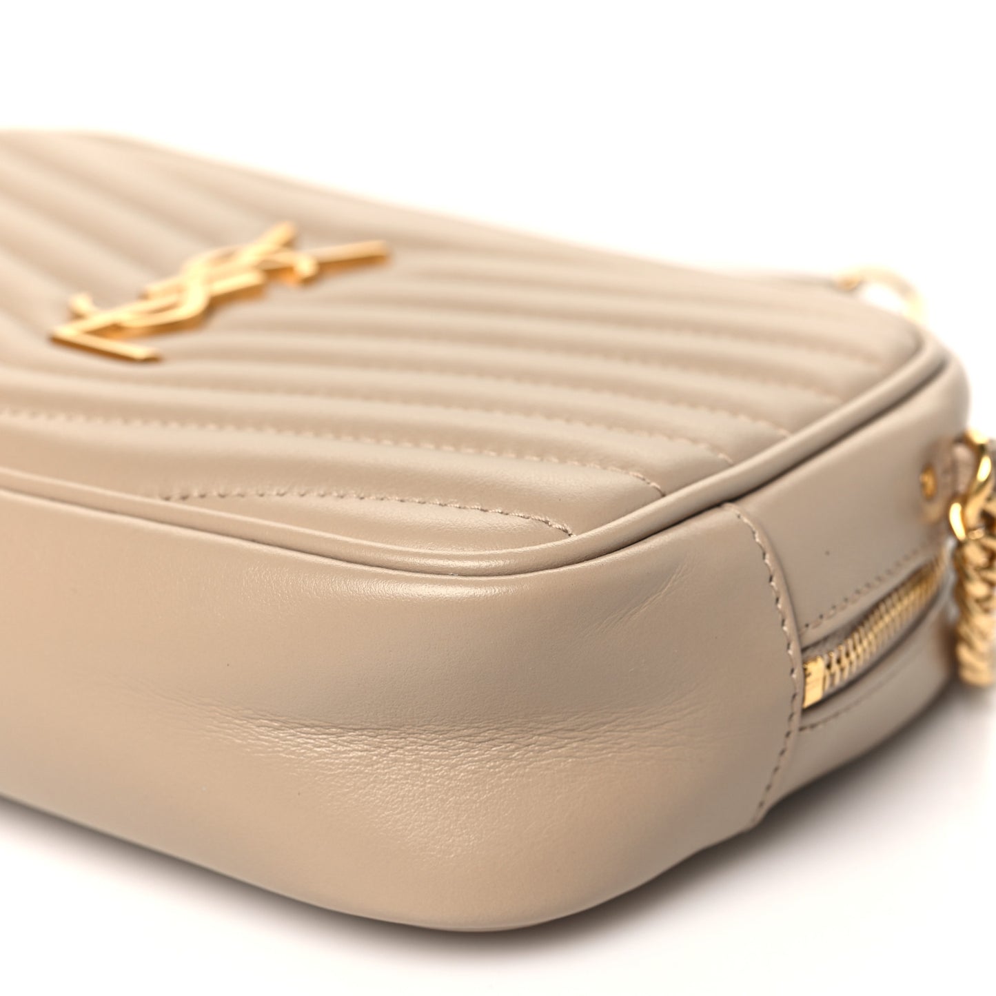 Calfskin Matelasse Monogram Mini Lou Camera Bag Dark Beige