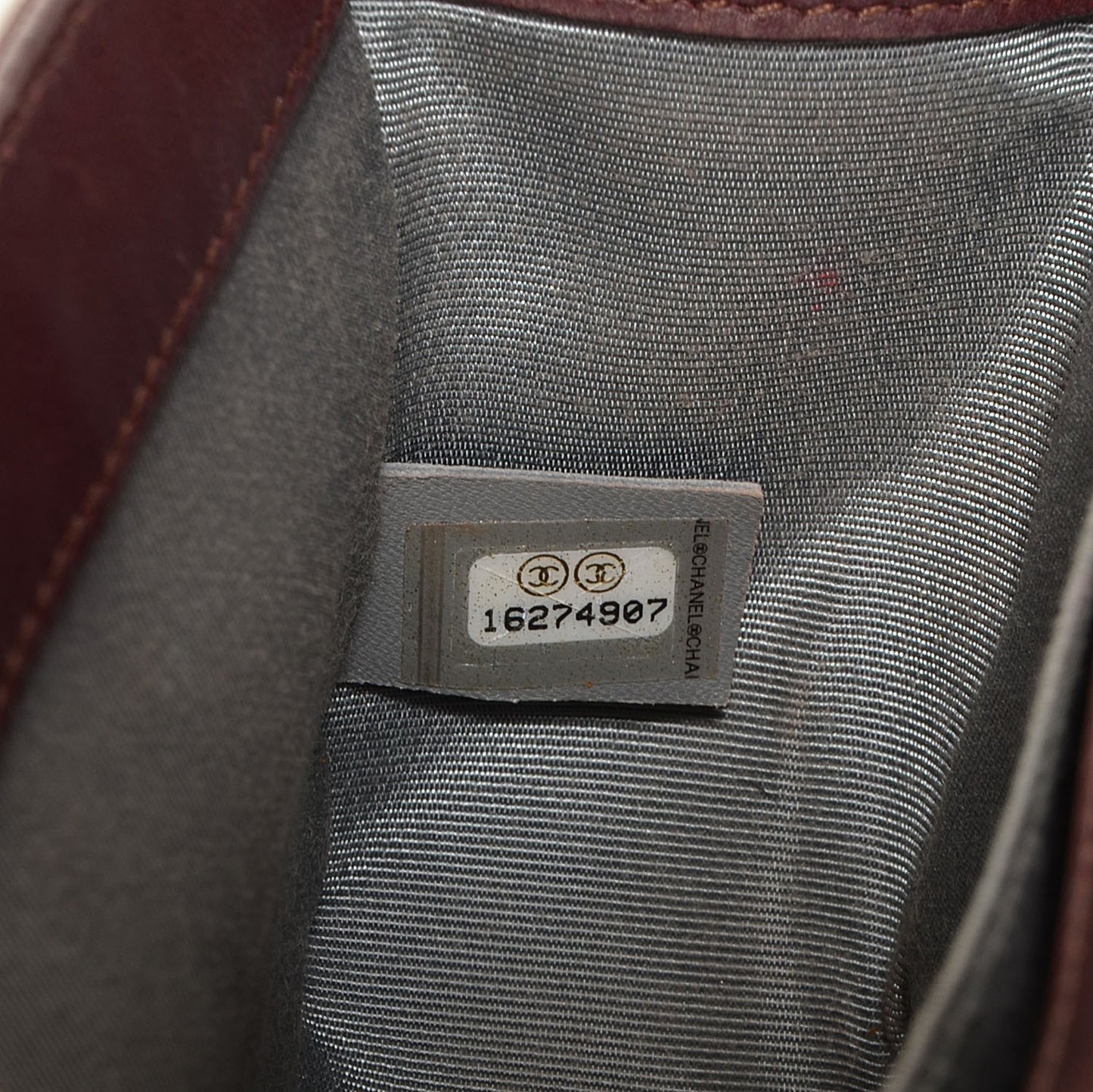 Lambskin Quilted Small Boy Flap Burgundy