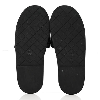 Chanel Lambskin CC Flat Mules M Black 10 of 18