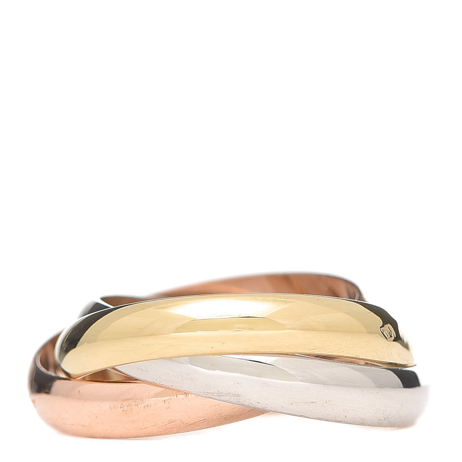 Cartier 18K Pink Yellow White Gold Classic Les Must De Cartier Trinity Ring 54 6.75 3 of 5