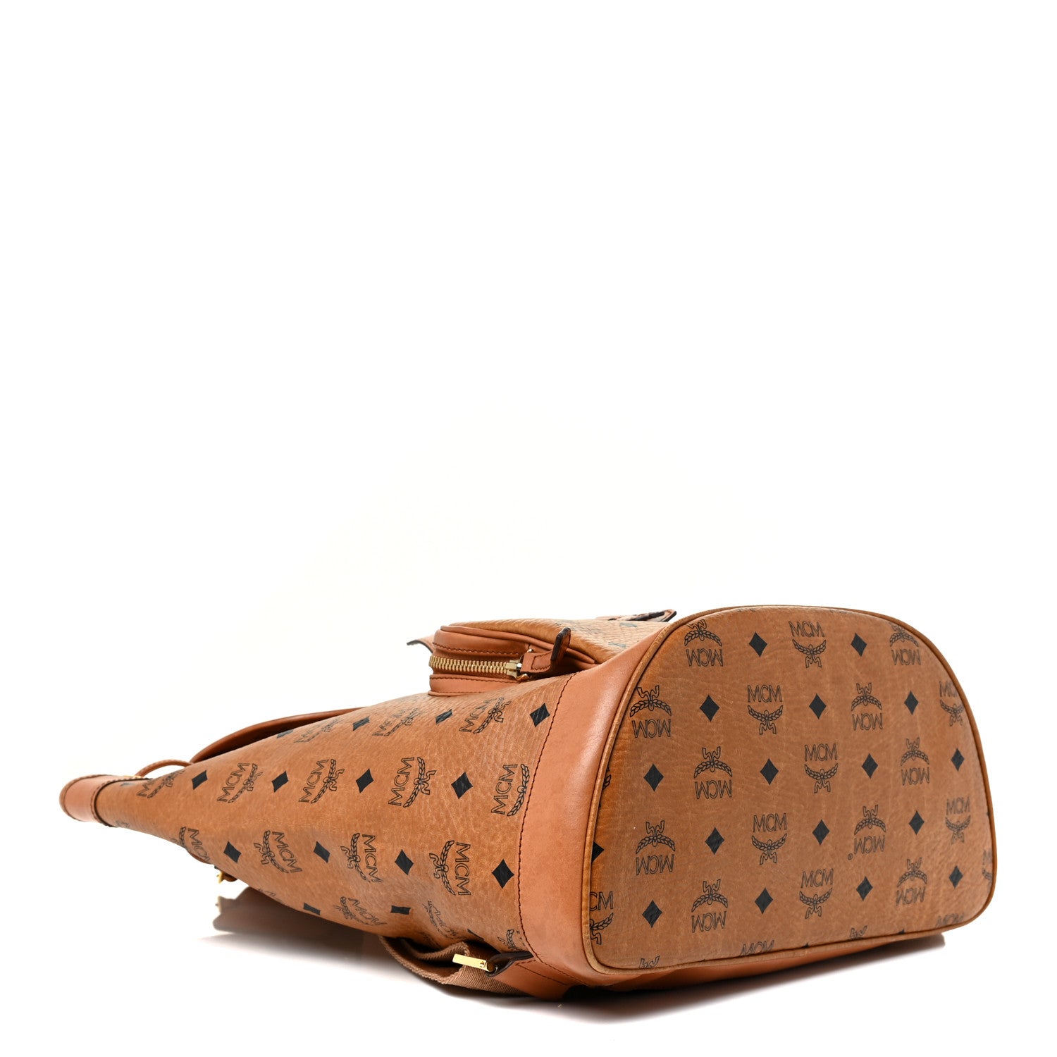 MCM Visetos Medium Vintage Pocket Backpack Cognac 4 of 26