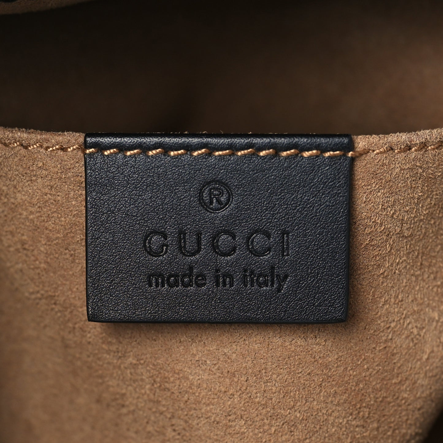 GG Supreme Monogram Calfskin Padlock Backpack Beige Cuir Black