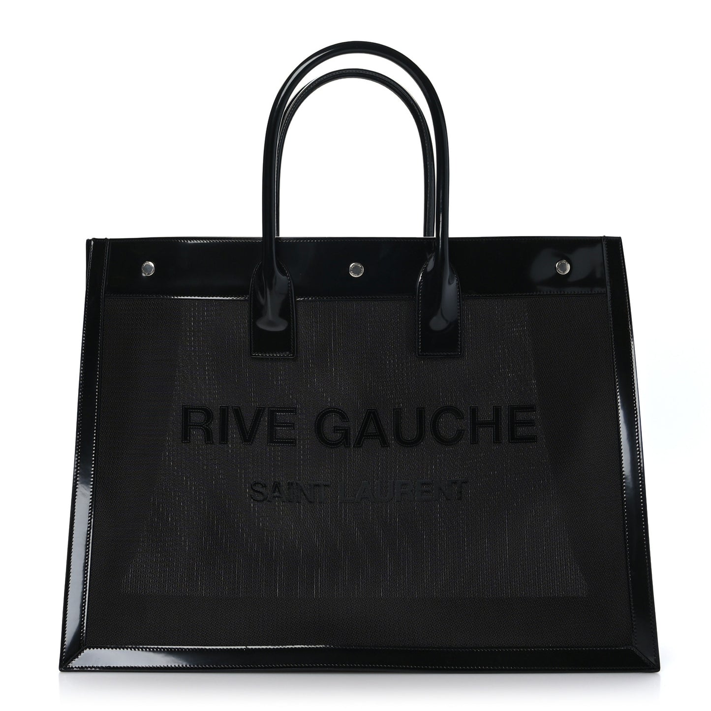 Mesh Patent Rive Gauche Tote Black