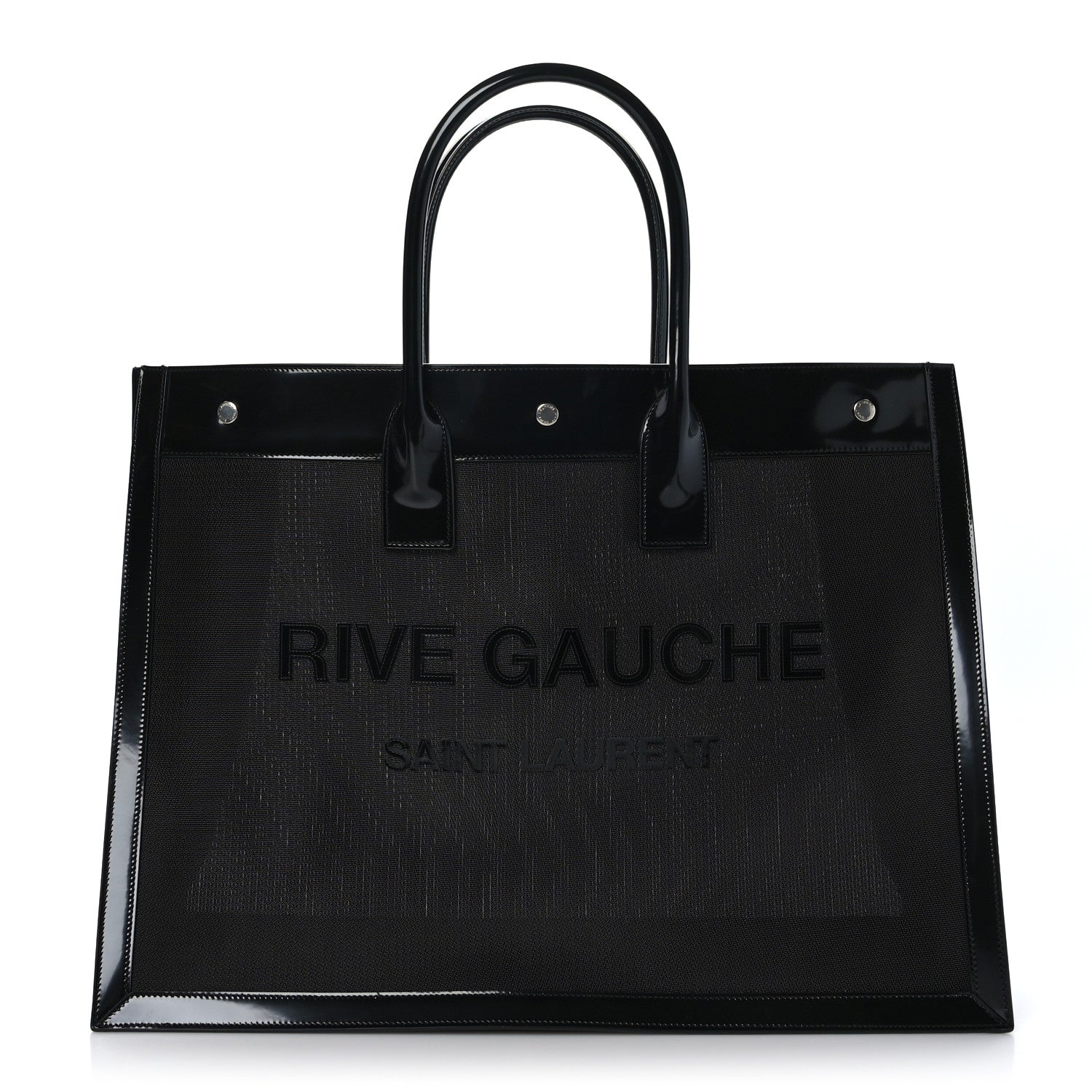 Saint Laurent Mesh Patent Rive Gauche Tote Black 1 of 7