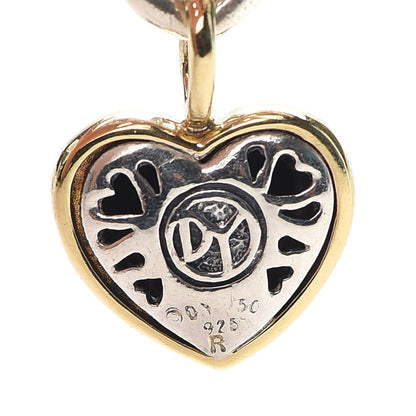 David Yurman Sterling Silver 18K Yellow Gold Cable Heart Charm Bracelet 4 of 4