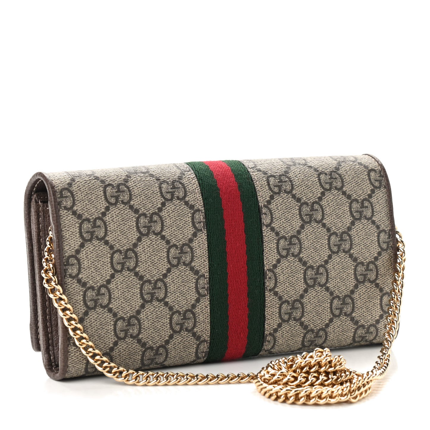 GG Supreme Web Ophidia Wallet On Chain Brown