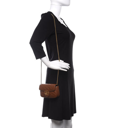 Gucci Azalea Calfskin Matelasse Diagonal Super Mini GG Marmont Shoulder Bag Cuir 2 of 11