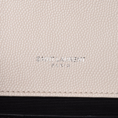Saint Laurent Grain De Poudre Small Monogram Kate Satchel Icy White 6 of 9