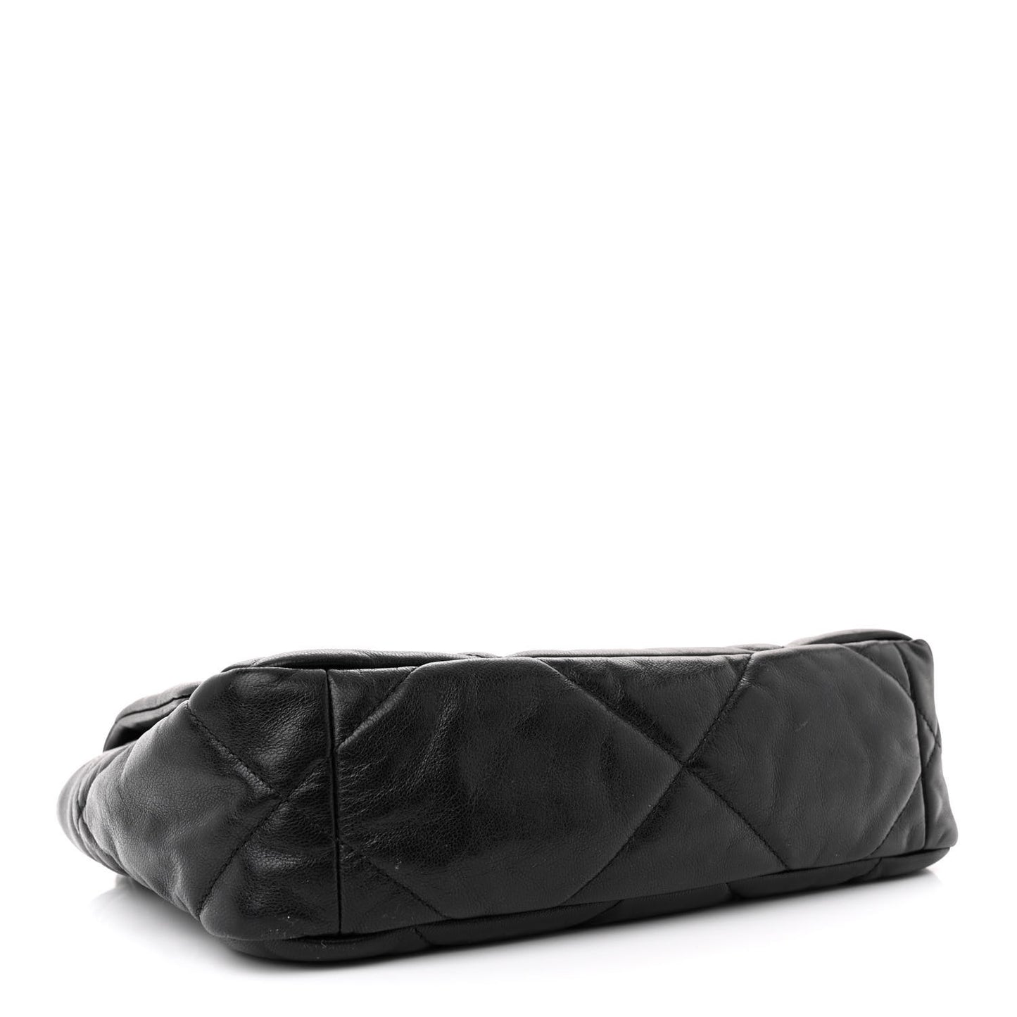 Shiny Goatskin Quilted Medium Chanel 19 Flap Black