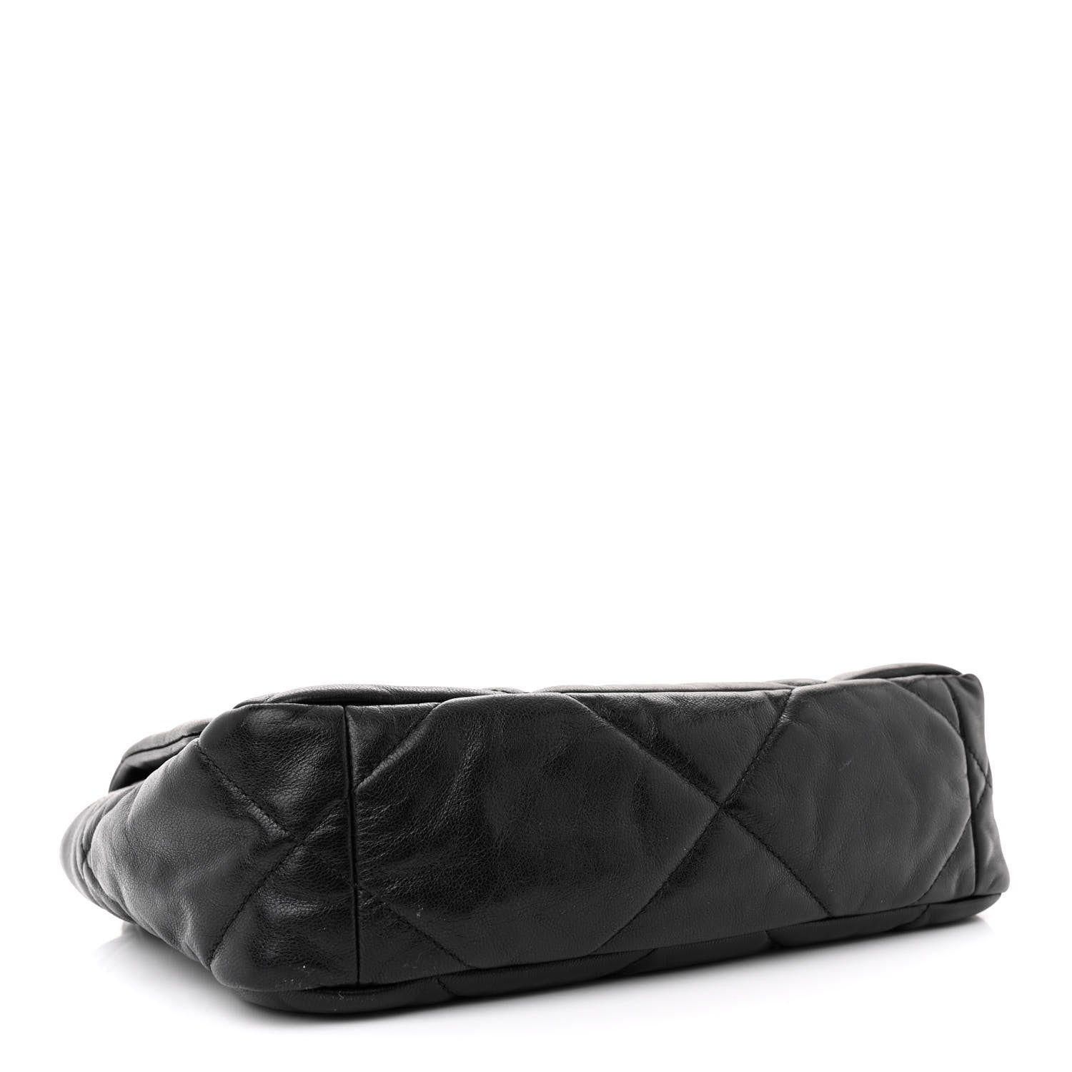 Chanel Shiny Goatskin Quilted Medium Chanel 19 Flap Black 4 of 16