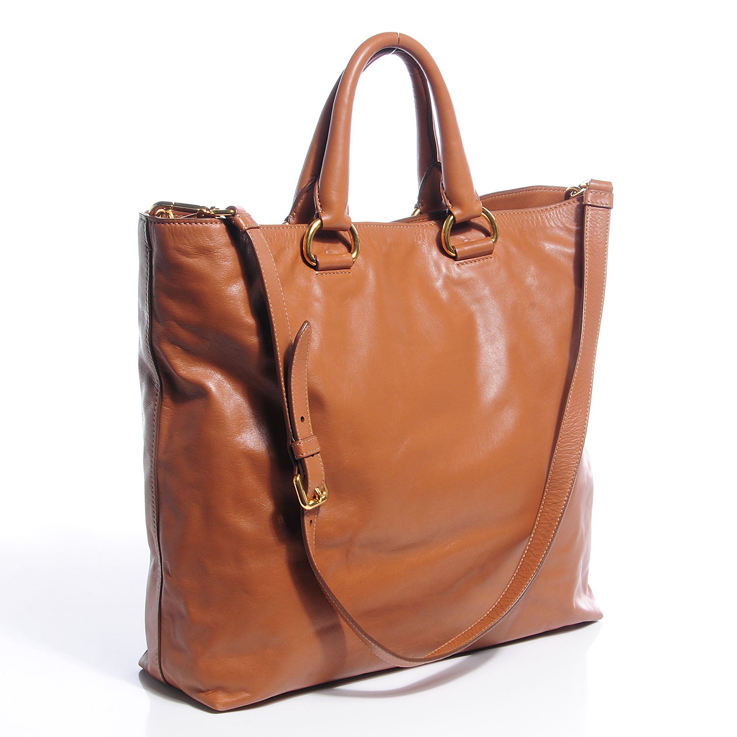 Prada Soft Calf Tote Sughero 4 of 11