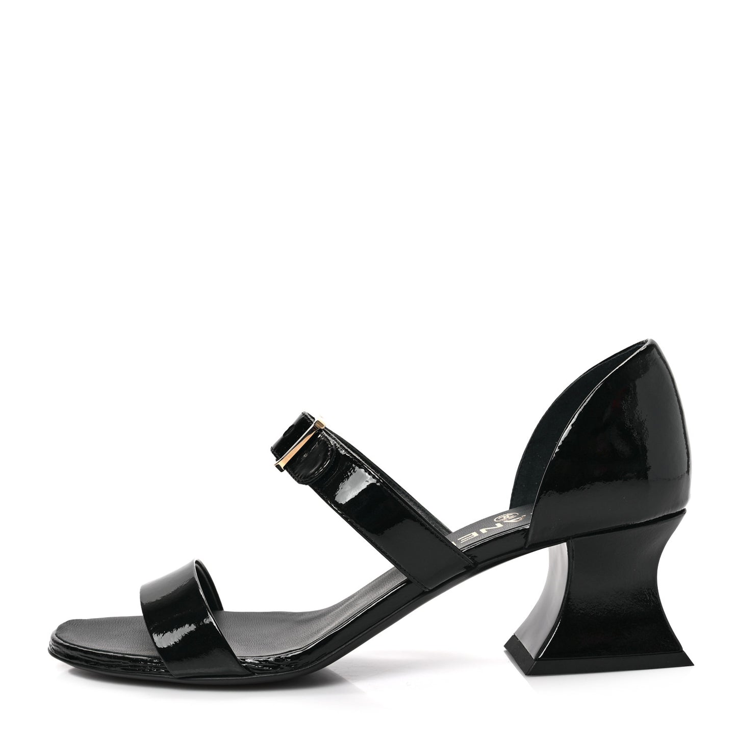 Patent Goatskin Sandals 38.5 Black
