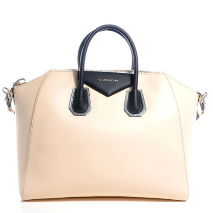 Givenchy Calfskin Medium Tri-Color Antigona Beige Black Silver 1 of 11