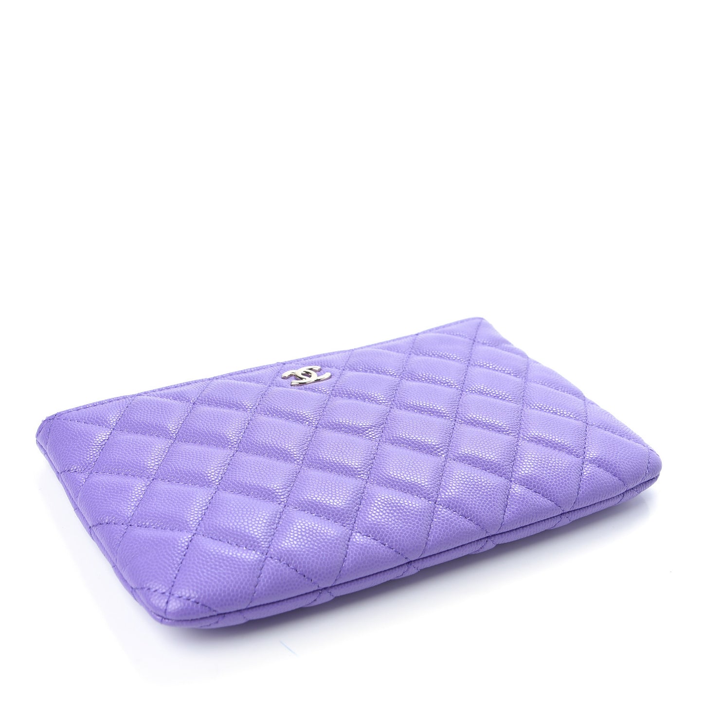 Caviar Quilted Small Zipped Pouch Purple