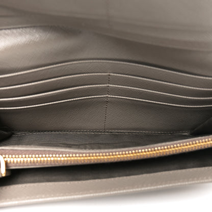 Prada Saffiano Metal Continental Flap Wallet Argila 5 of 7