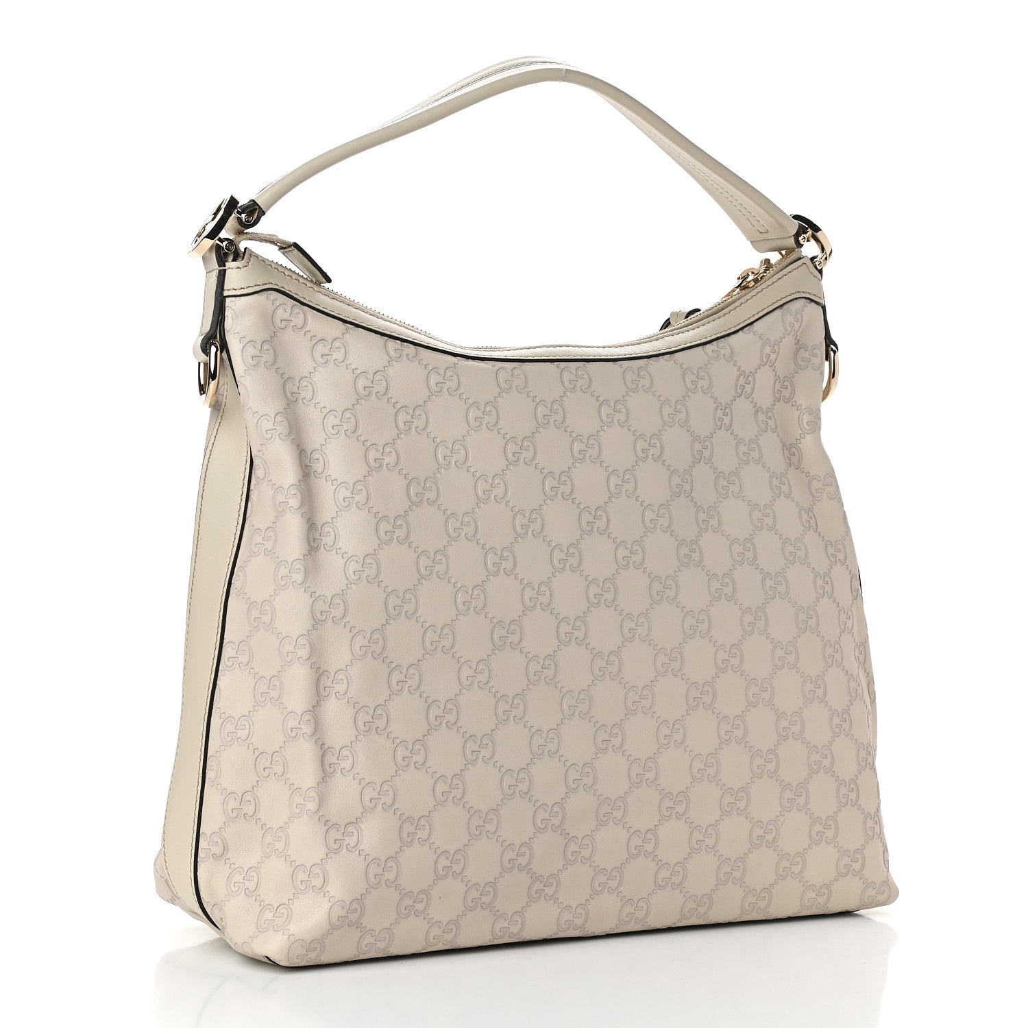 Gucci Guccissima Medium GG Twins Hobo Off White 3 of 10