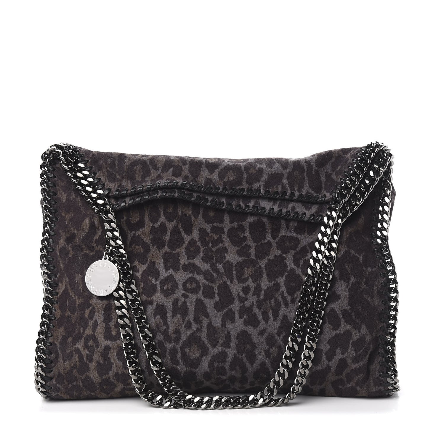 Leopard Shaggy Deer Small Falabella Tote Grey