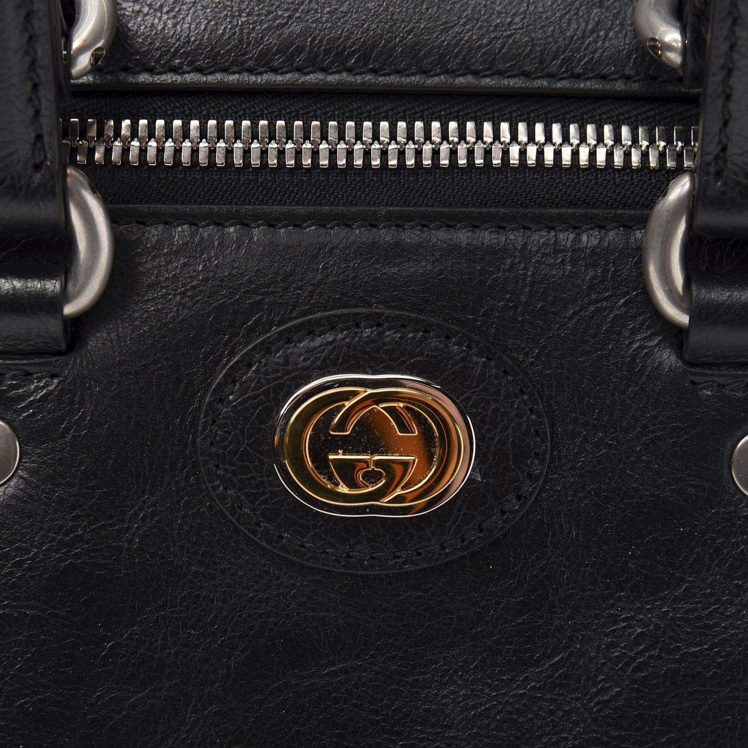 Gucci Soft Calfskin Large GG Top Handle Duffle Black 11 of 11