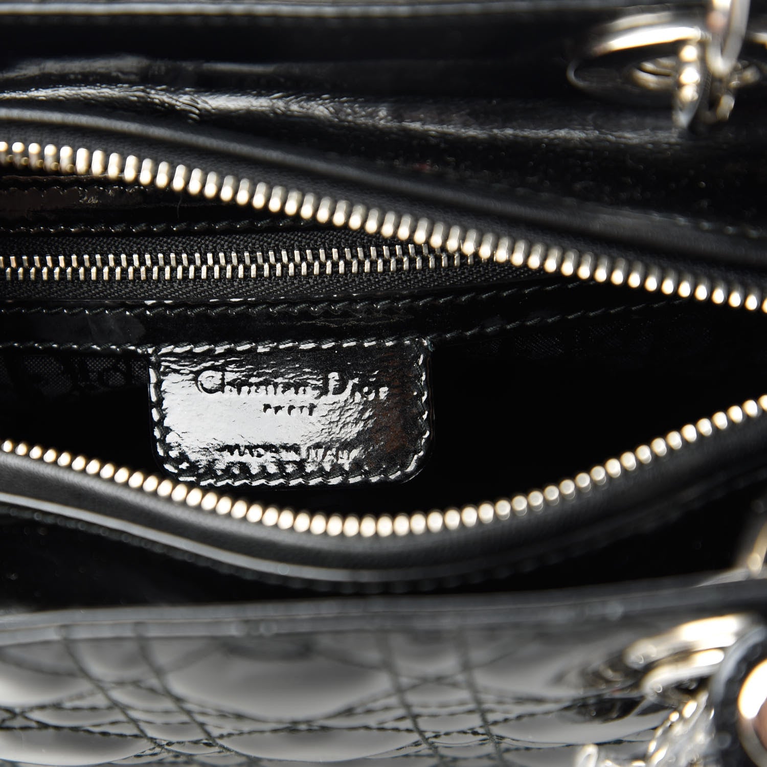 Christian Dior Patent Cannage Medium Lady Dior Black 8 of 10