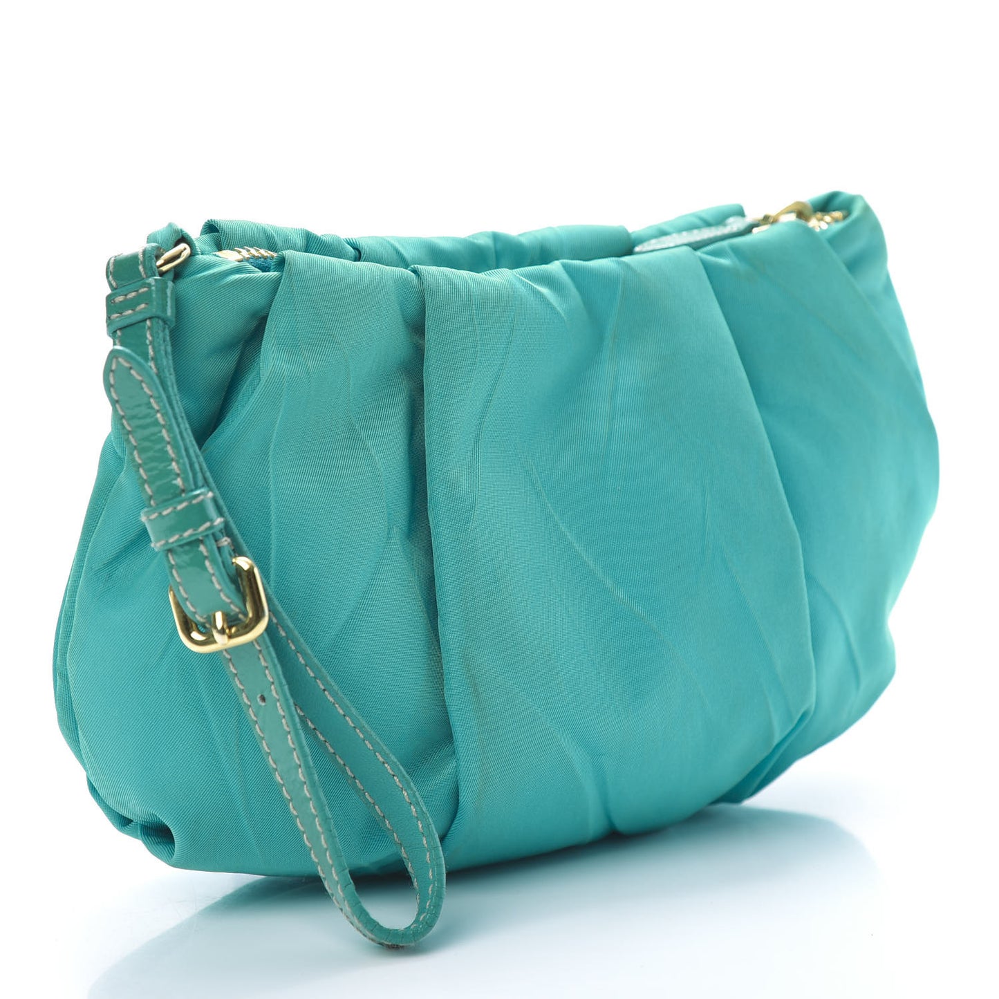 Tessuto Nylon Wristlet Clutch Turchese