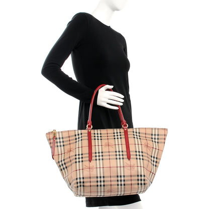 Burberry Haymarket Check Medium Salisbury Tote Military Red 2 of 13