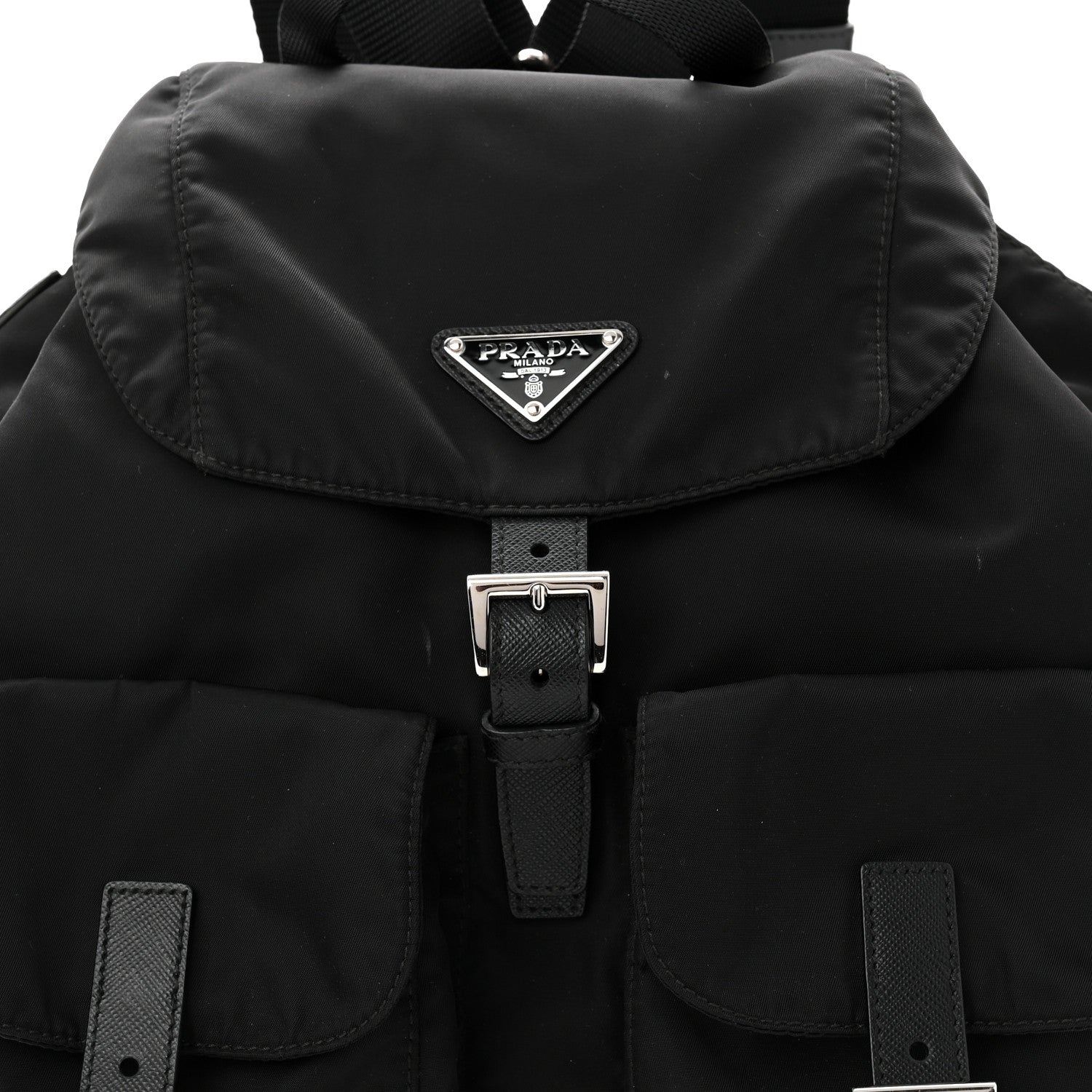 Prada Tessuto Nylon Saffiano Medium Backpack Black 10 of 12